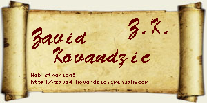 Zavid Kovandžić vizit kartica